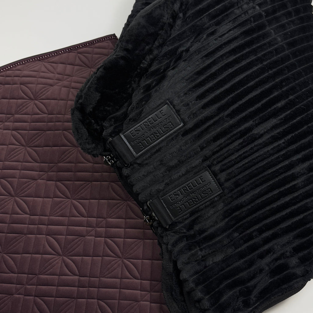 Couverture de luxe en fausse fourrure noire