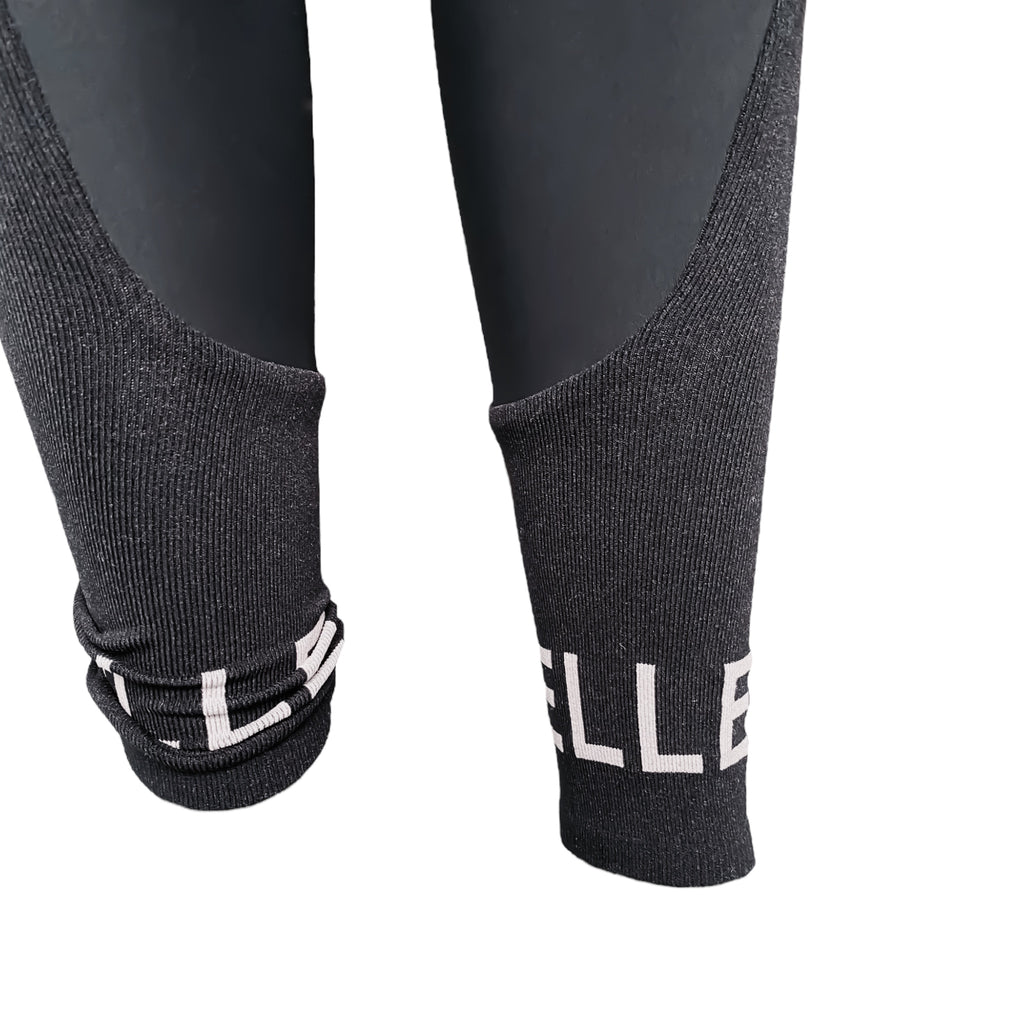 Signature riding breeches with knee patches, leather, black