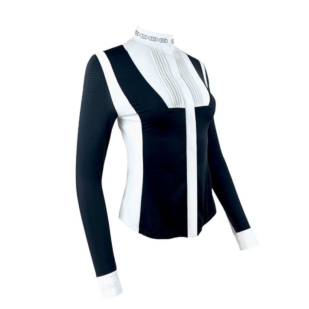 T-shirt de compétition ED-Crystal Chain, bleu marine foncé, long